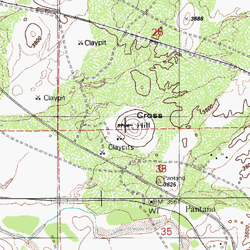 Topographic Map of Cross Hill, AZ