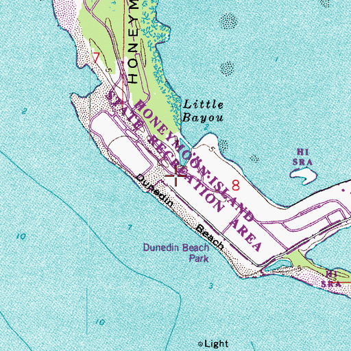Topographic Map of Dunedin Beach, FL