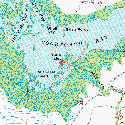 Topographic Map of Dung Islet, FL