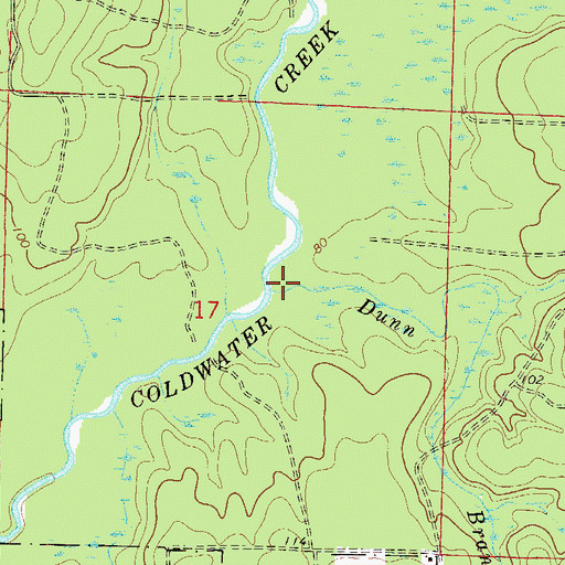Topographic Map of Dunn Branch, FL