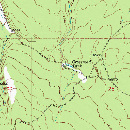 Topographic Map of Crossroad Tank, AZ