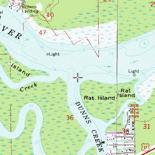 Topographic Map of Dunns Creek, FL