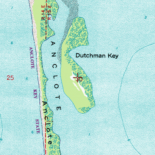 Topographic Map of Dutchman Key, FL