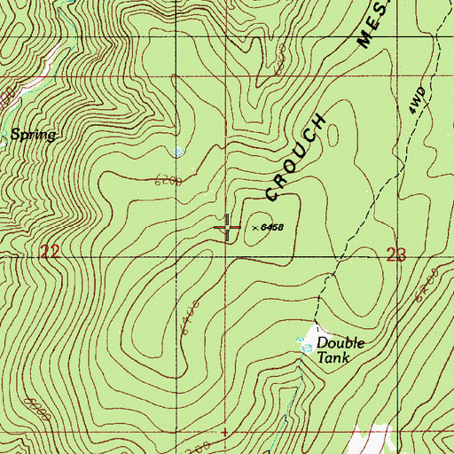 Topographic Map of Crouch Mesa, AZ