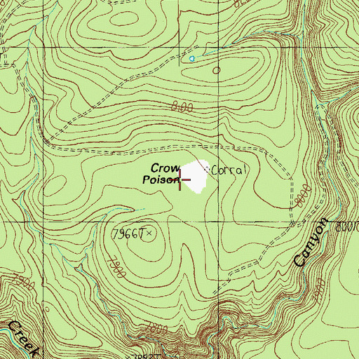 Topographic Map of Crow Poison, AZ