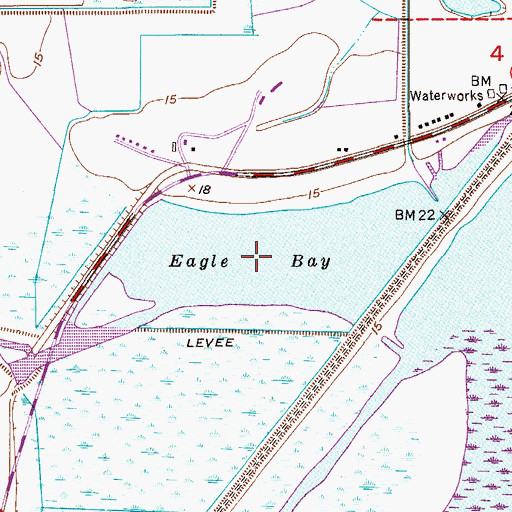 Topographic Map of Eagle Bay, FL