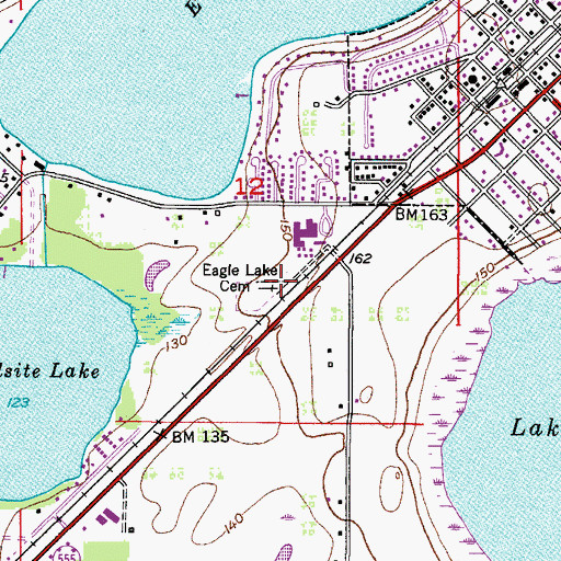 Topographic Map of Eagle Lake Cemetery, FL