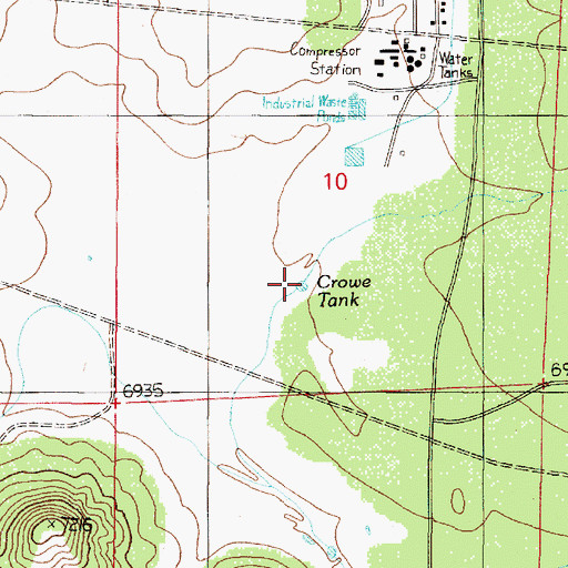 Topographic Map of Crowe Tank, AZ