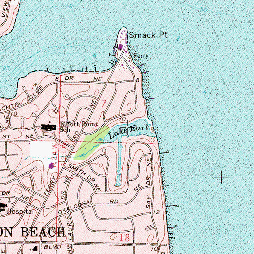 Topographic Map of Lake Earl, FL