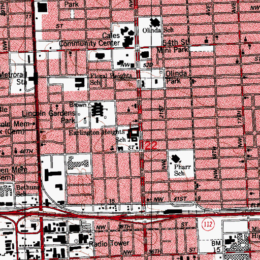 Topographic Map of Earlington Heights Elementary School, FL