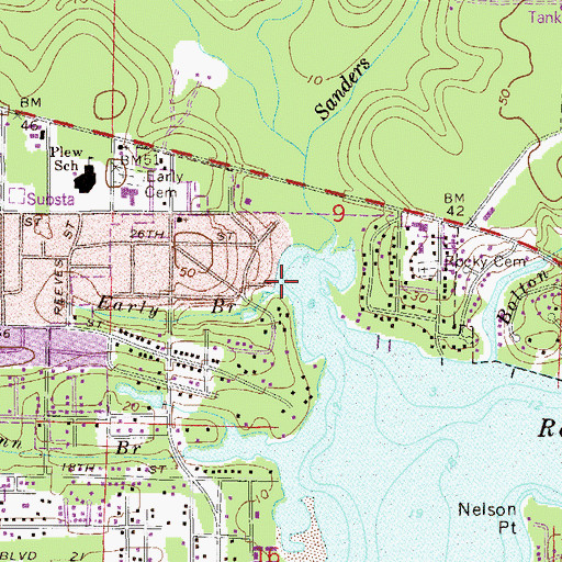 Topographic Map of Early Branch, FL