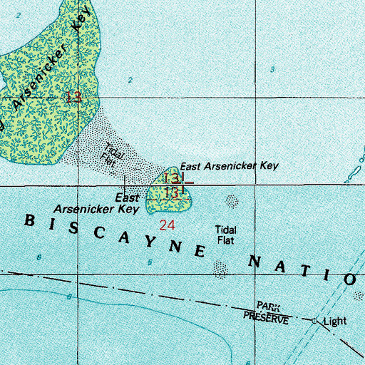 Topographic Map of East Arsenicker Key, FL