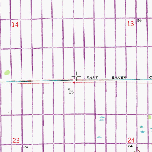 Topographic Map of East Baker Canal, FL