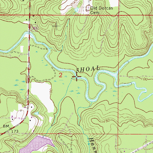 Topographic Map of East Branch Mare Creek, FL