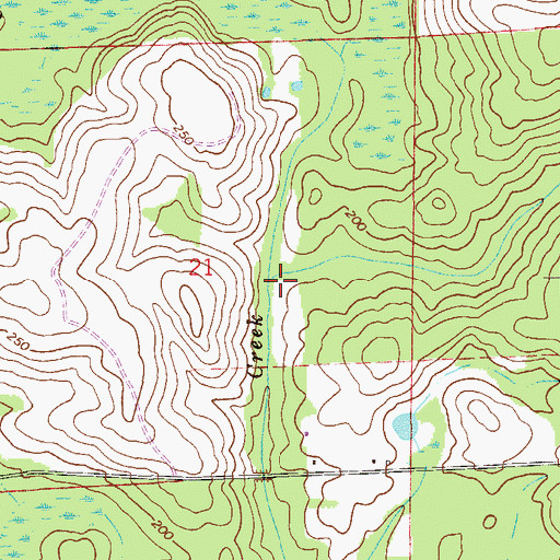 Topographic Map of East Branch Pine Log Creek, FL