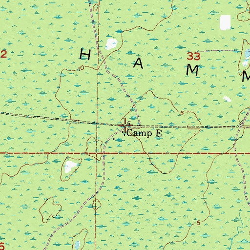 Topographic Map of Camp E, FL