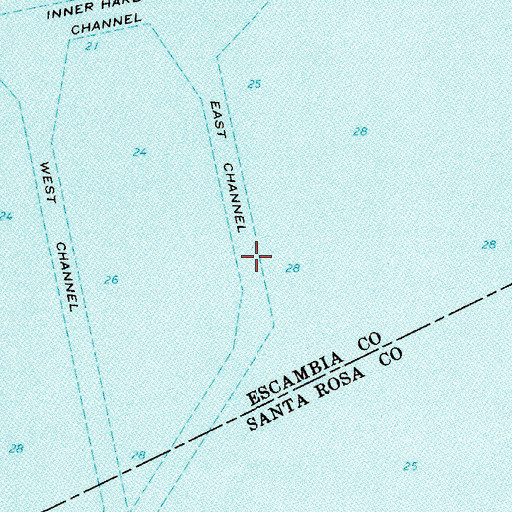 Topographic Map of East Channel, FL