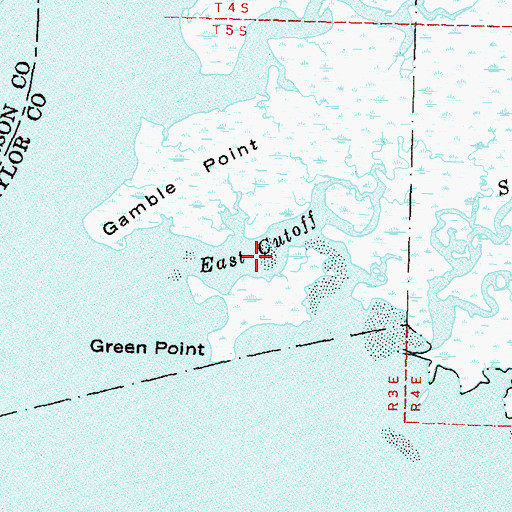 Topographic Map of East Cutoff, FL