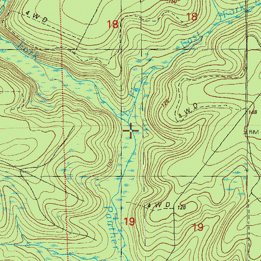 Topographic Map of East Fork Panther Creek, FL