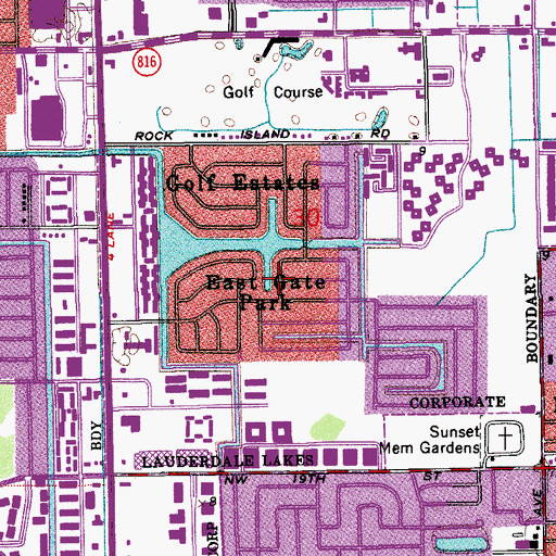 Topographic Map of East Gate Park, FL