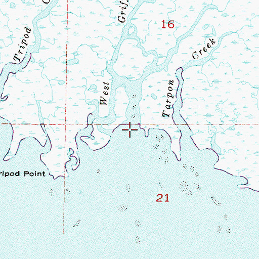 Topographic Map of East Griffin Creek, FL