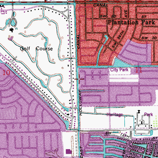Topographic Map of East Holloway Canal, FL