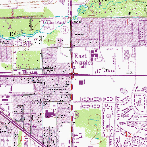 Topographic Map of East Naples, FL