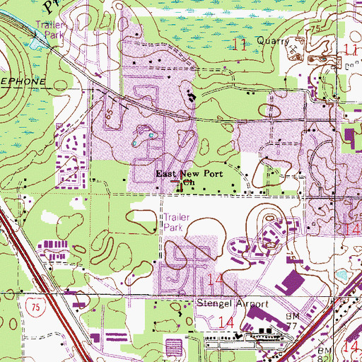 Topographic Map of Greater East Newport Baptist Church, FL