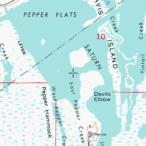 Topographic Map of East Pepper Creek, FL
