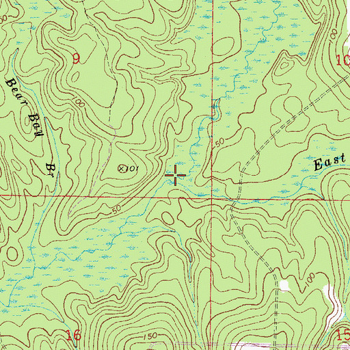 Topographic Map of East Rocky Creek, FL