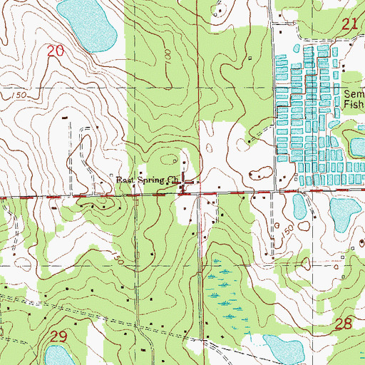 Topographic Map of East Spring Church, FL