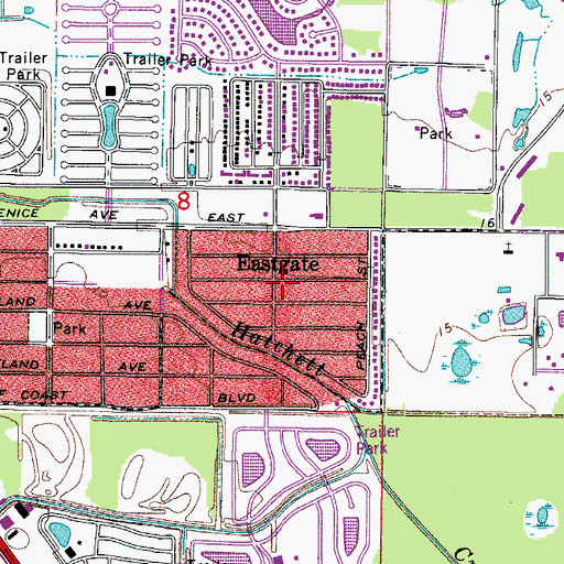Topographic Map of Eastgate, FL