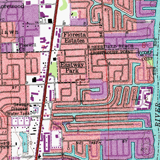Topographic Map of Eastway Park, FL