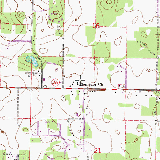 Topographic Map of Ebenezer Independent Free Methodist Church, FL