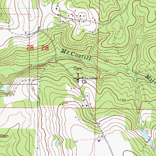 Topographic Map of Ebenezer Church, FL