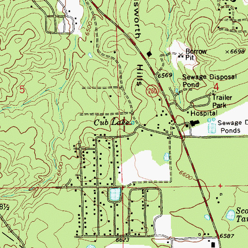 Topographic Map of Cub Lake, AZ