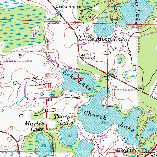 Topographic Map of Echo Lake, FL