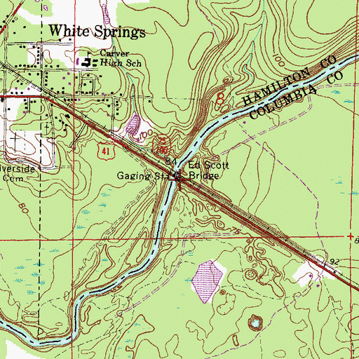 Topographic Map of Ed Scott Bridge, FL