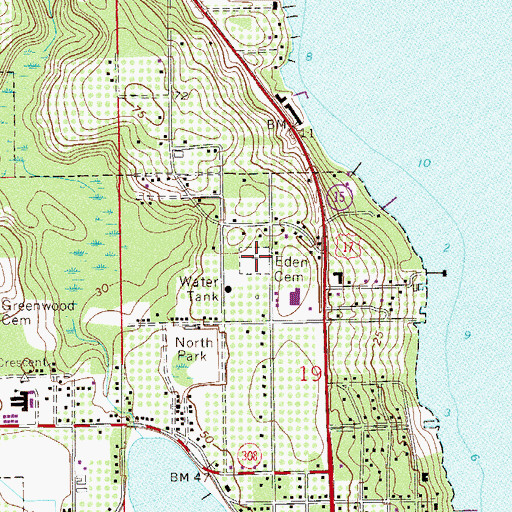 Topographic Map of Eden Cemetery, FL