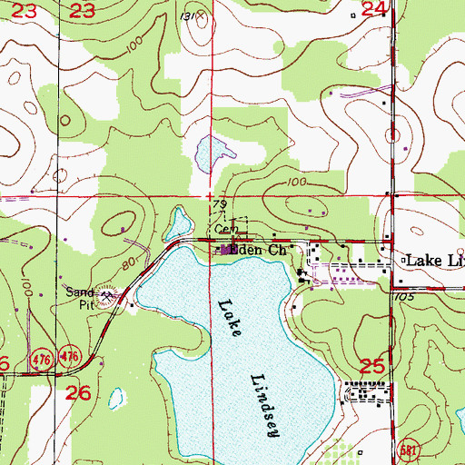 Topographic Map of Eden Baptist Church, FL