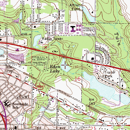 Topographic Map of Eden Lake, FL