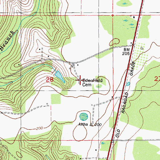 Topographic Map of Edenfield Cemetery, FL