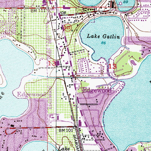 Topographic Map of Edgewood, FL
