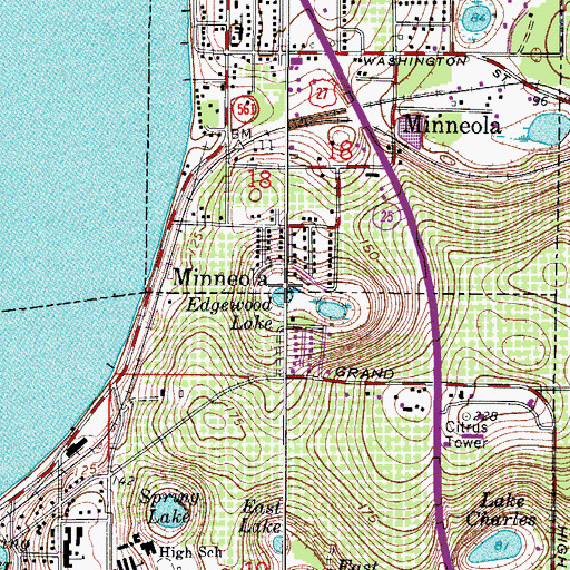 Topographic Map of Edgewood Lake, FL
