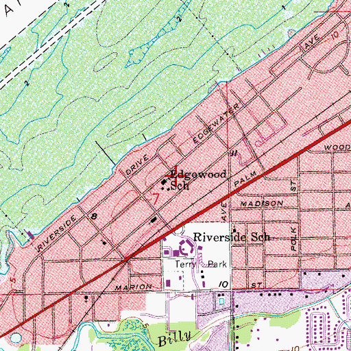 Topographic Map of Edgewood Academy, FL