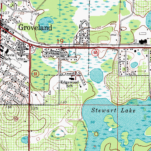 Topographic Map of Edgewood School, FL
