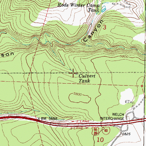 Topographic Map of Culvert Tank, AZ