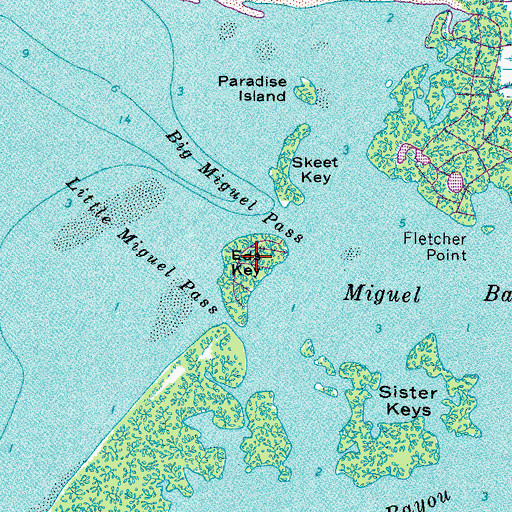 Topographic Map of Eds Key, FL