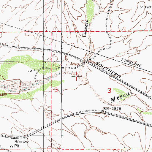 Topographic Map of Cumaro Wash, AZ