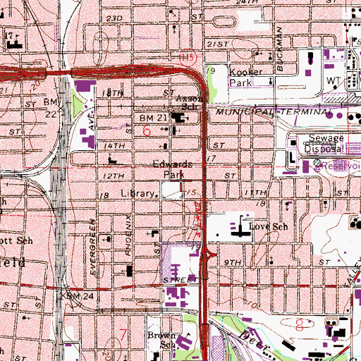 Topographic Map of Edwards Park, FL